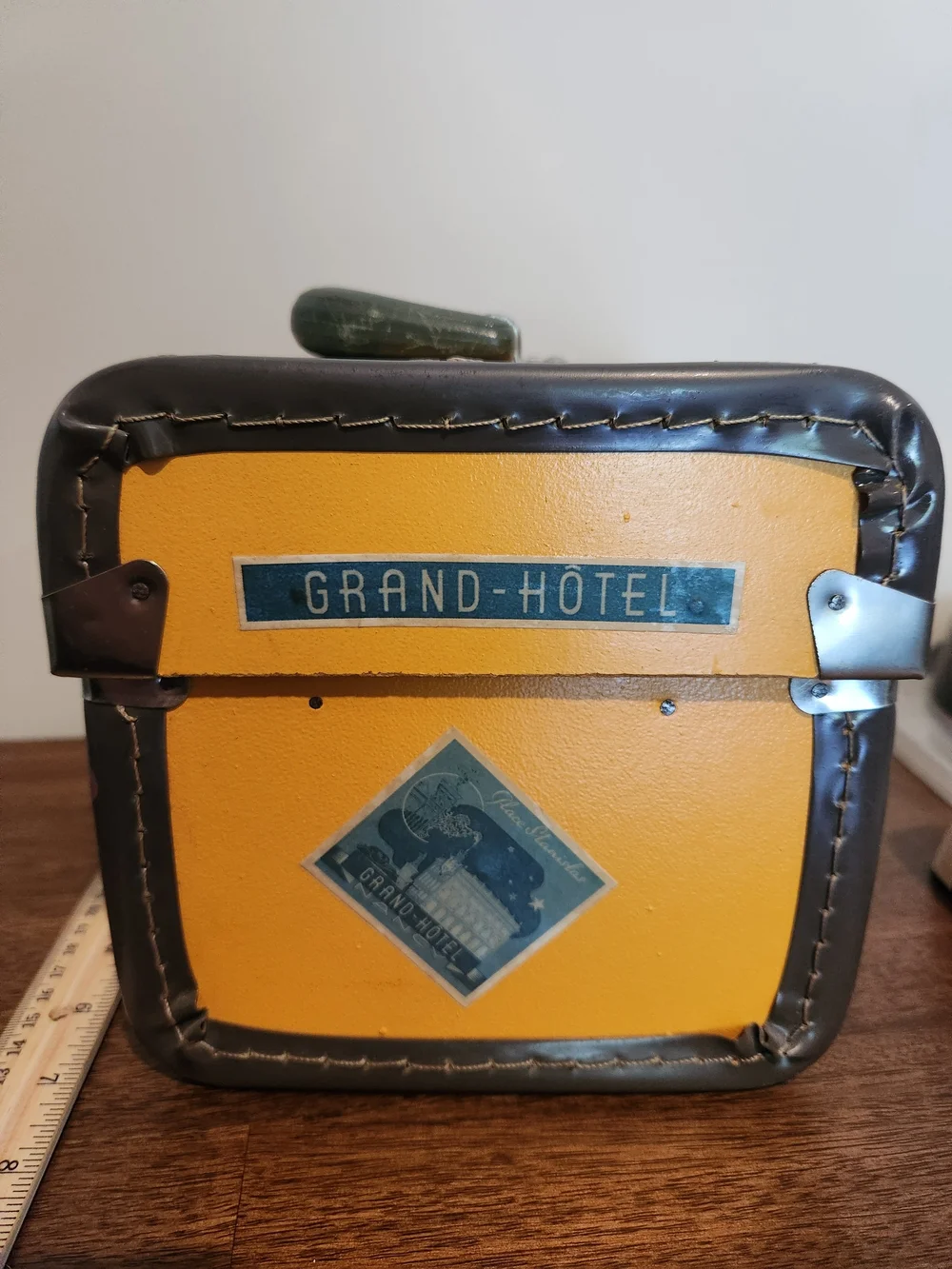 Vintage Yellow/Brown/Green Storage/ Decor